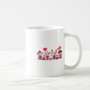 Women Cute Pigs Valentine’s Day Farm Animal Pig Lo Coffee Mug