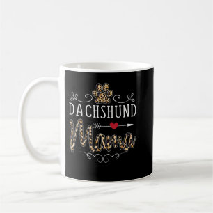 Women Dachshund Mama Leopard Print Shirt Dog Mum M Coffee Mug