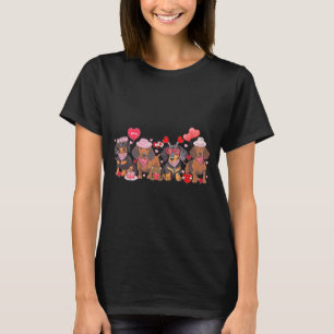 Women Dachshund Valentine’s Day Sausage Dog Bandan T-Shirt
