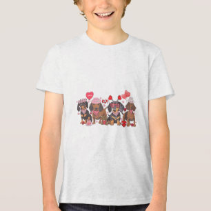Women Dachshund Valentine’s Day Sausage Dog Bandan Tri-Blend Shirt