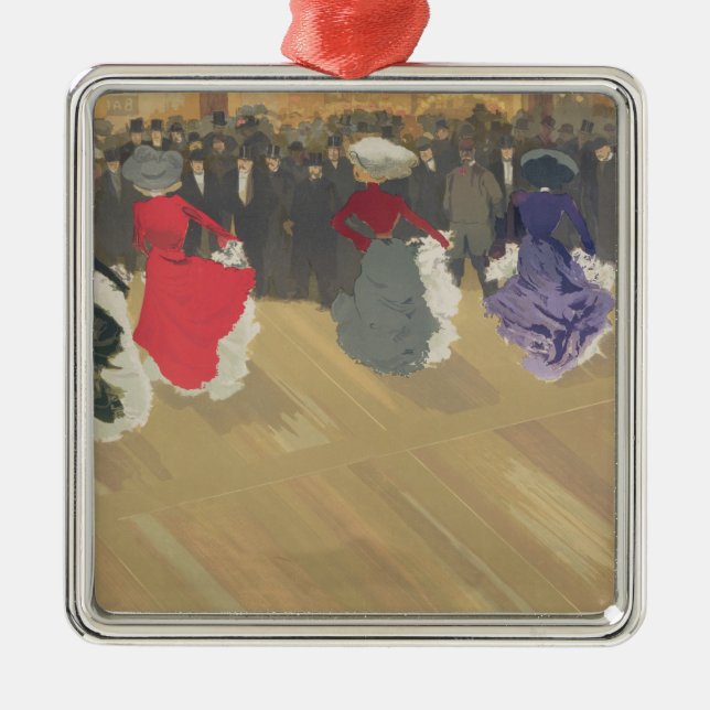 Women Dancing the Can-Can Metal Tree Decoration (Front)