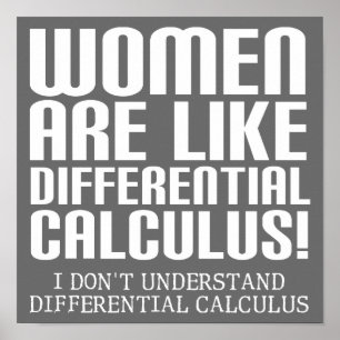 Women Differential Calculus Funny Poster Sign