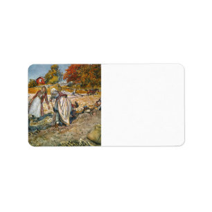 Women Digging Potatoes Label