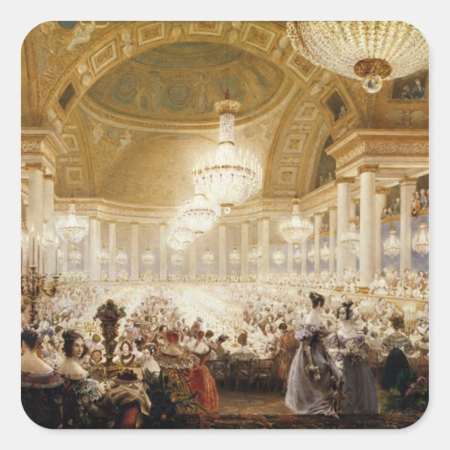Women Dining at the Tuileries in 1835 Square Sticker (Front)