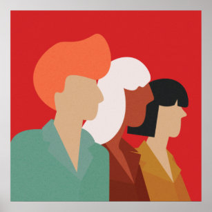 Women Diversity - Mid-Century Modern , Empowered Poster