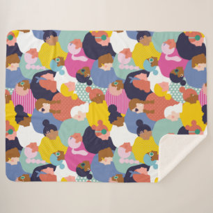 Women Diversity - Women of Different Ethnicity Sherpa Blanket