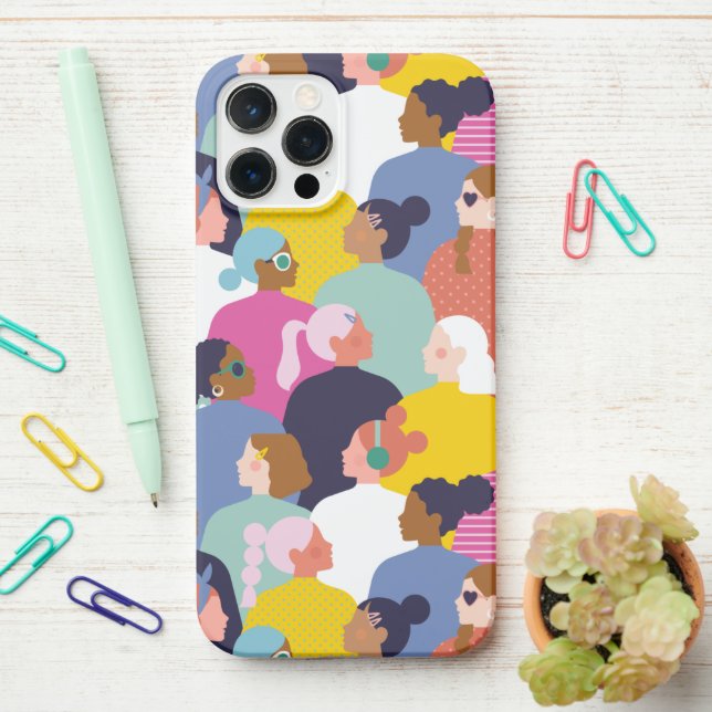 Women Diversity - Women of Various Race iPhone Case (On Desk)