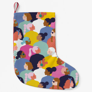 Women Diversity - Women of Various Race Small Christmas Stocking
