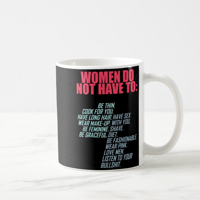Women Do Not Have To Feminist  Coffee Mug (Right)
