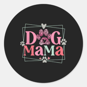 Women Dog Mama Dog And Cat Mum Furmama Mothers Day Classic Round Sticker
