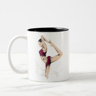 Women Doing Yoga Two-Tone Coffee Mug
