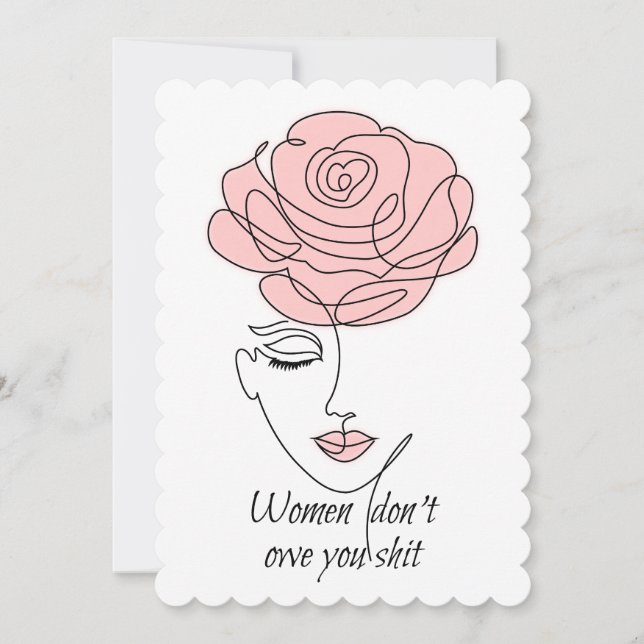 Women Don't Owe You Flat Greeting Card (Front)