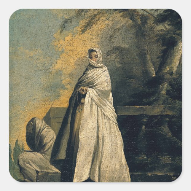 Women Draped in White Square Sticker (Front)