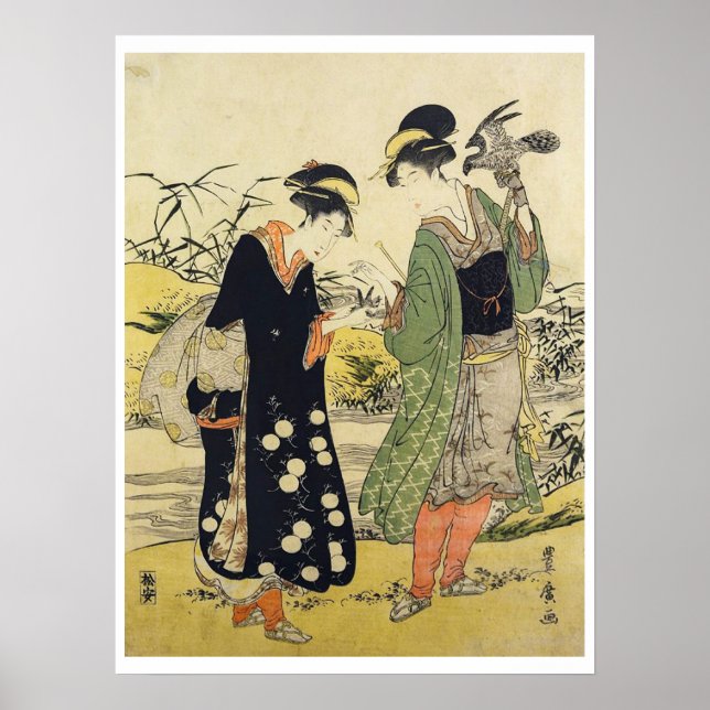 Women Dressed as Falconers Poster (Front)