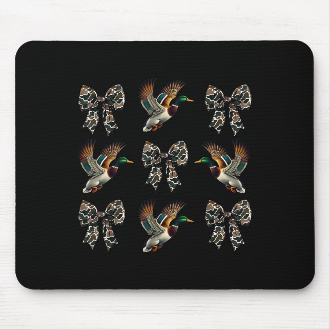 Women Duck Hunting Season Camo Coquette Bows Hunti Mouse Mat (Front)