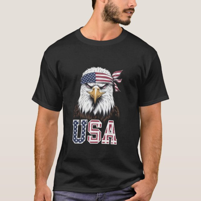 Women Eagle Kids American Men Flag Patriotic USA T T-Shirt (Front)