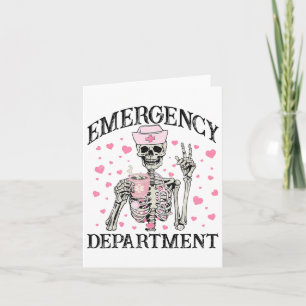 Women Emergency Department Valentine Skeleton Coff Card