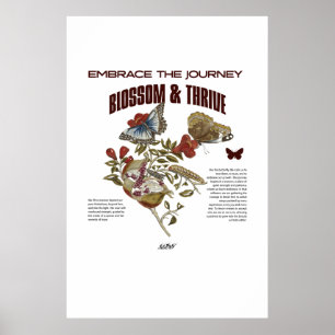 Women Empowerment Blossom & Thrive Botanical  Poster