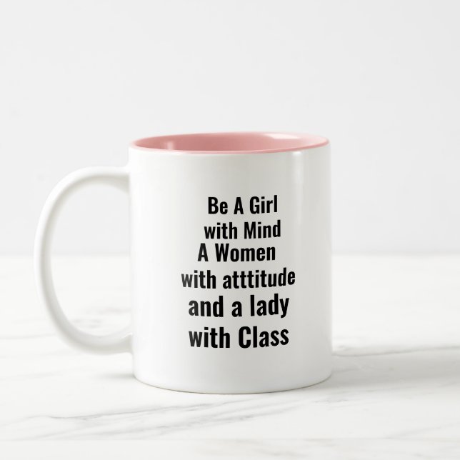 Women empowerment quote  on Two-Tone coffee mug (Left)