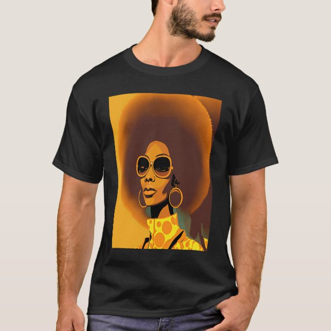 Women Empowerment Retro Afro African American Mom T-Shirt (Front)