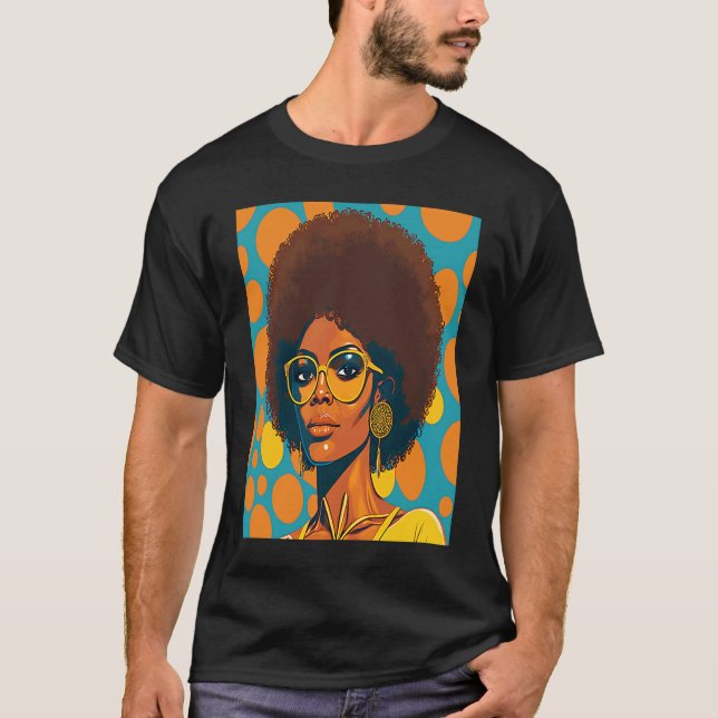 Women Empowerment Retro Afro African American Mom  T-Shirt (Front)