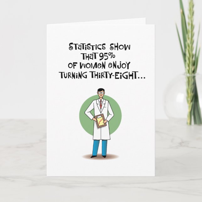 Women Enjoy Turning 38 Birthday Card (Front)