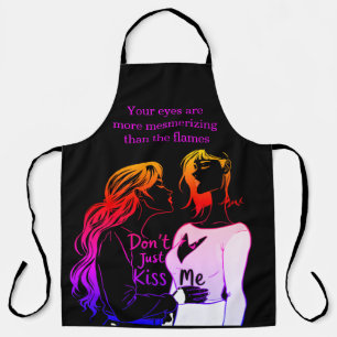 Women enjoying a moment in fun aprons