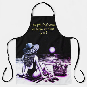 Women enjoying a summer BBQ with fun aprons on