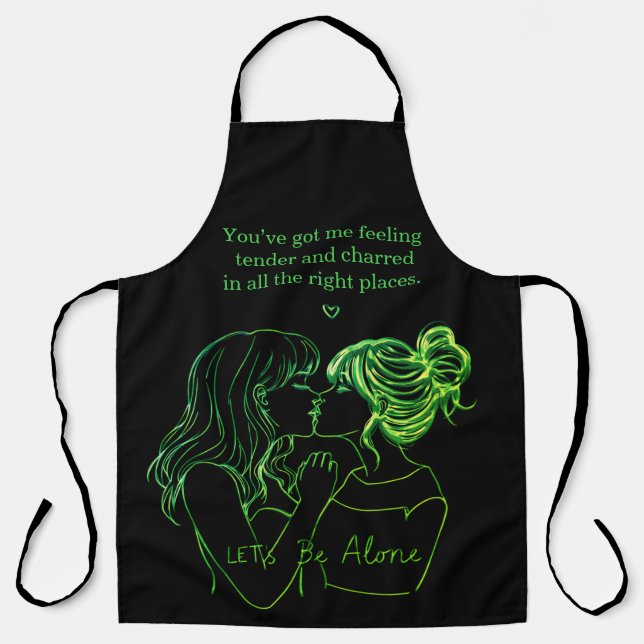 Women enjoying a summer BBQ with playful aprons (Front)