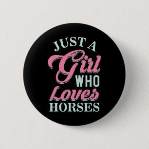 Women Equestrian Gifts Cute Horseback Riding Horse 6 Cm Round Badge