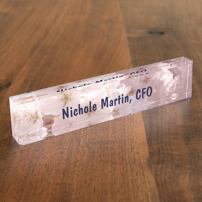 Women Executive CFO Nameplates Office desk Blossom (Side)