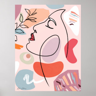 Women face expression poster