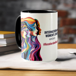 Women Faces Art International Women's Day IWD Mug