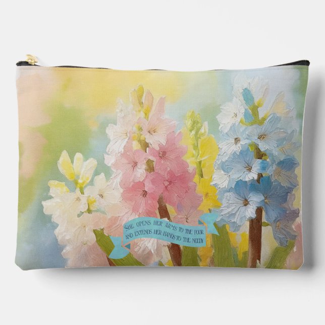 Women Faith Bible, Hyacinth Flowers, Mother Day Accessory Pouch (Front)