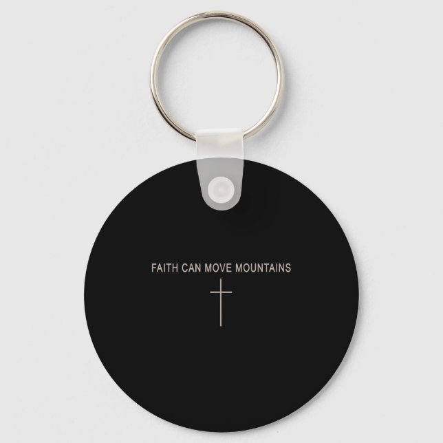 Women Faith Can Move Mountains Christian Minimalis Key Ring (Front)