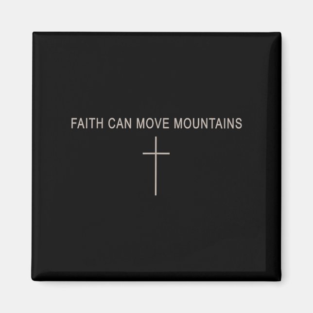 Women Faith Can Move Mountains Christian Minimalis Magnet (Front)