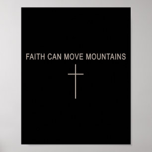 Women Faith Can Move Mountains Christian Minimalis Poster