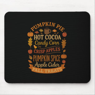 Women Fall Treats Halloween Thanksgiving Harvest F Mouse Mat