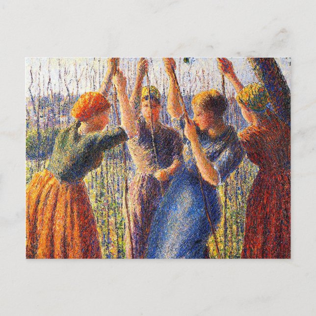 Women farmers plant piles by Camille Pissarro Postcard (Front)