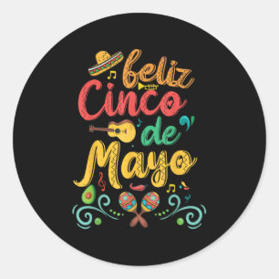 Women Feliz Cinco De Mayo Fiesta Mexican Party 5 D Classic Round Sticker