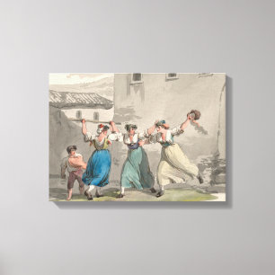 Women Fighting in Rome, Italy (Historical Scene) Canvas Print