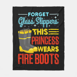 Women Firefighter This Princess Wears Fire Boots Fleece Blanket