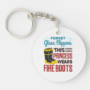 Women Firefighter This Princess Wears Fire Boots Key Ring