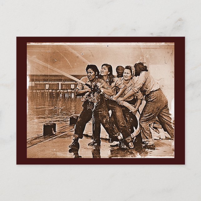 Women Firefighters Pearl Harbour December 7th Postcard (Front)