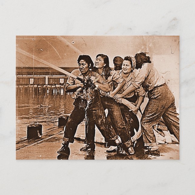 Women Firefighters Pearl Harbour December 7th Postcard (Front)