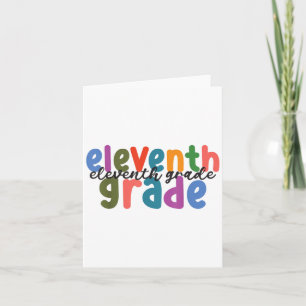 Women First Day Back To School Eleventh 11th Grade Card
