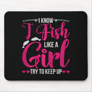 Women Fishing Shirt For Girls Fish B Fishing Mouse Mat