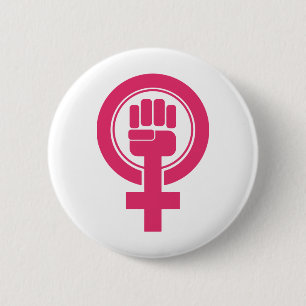 Women Fist Resist Symbol 6 Cm Round Badge