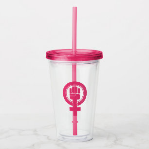 Women Fist Resist Symbol Acrylic Tumbler