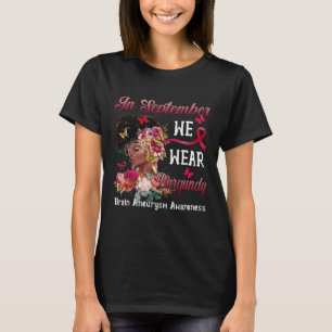 Women Flower Butterfly Brain Aneurysm Awareness T-Shirt